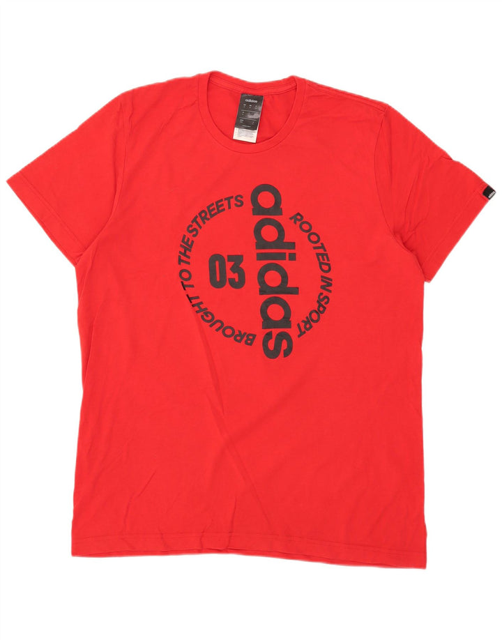 Adidas T-Shirt Graphique Homme Rouge Moyen