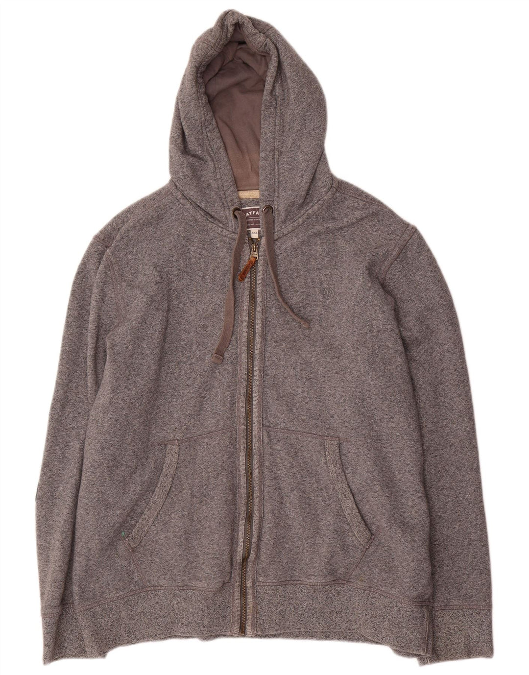 Fat Face Pull à capuche zippé pour homme 2XL Gris Coton