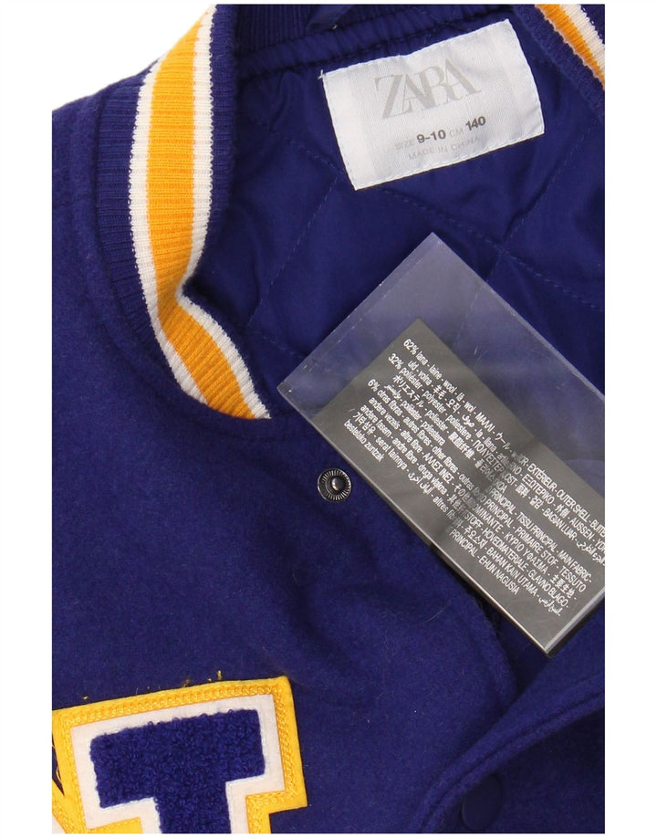 ZARA Veste universitaire graphique New York Crocodiles pour fille 9-10 ans Bleu marine