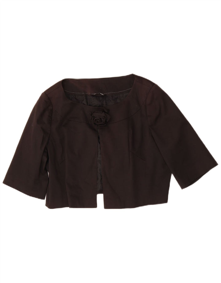 Marks & Spencer Veste boléro surdimensionnée autographe pour femme UK 14 Noir moyen