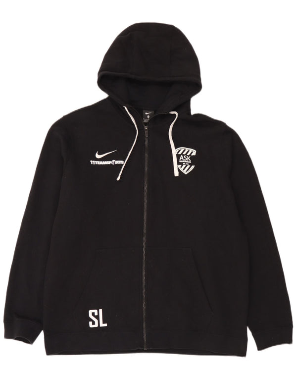 Nike Pull à capuche zippé graphique pour homme XL en coton noir