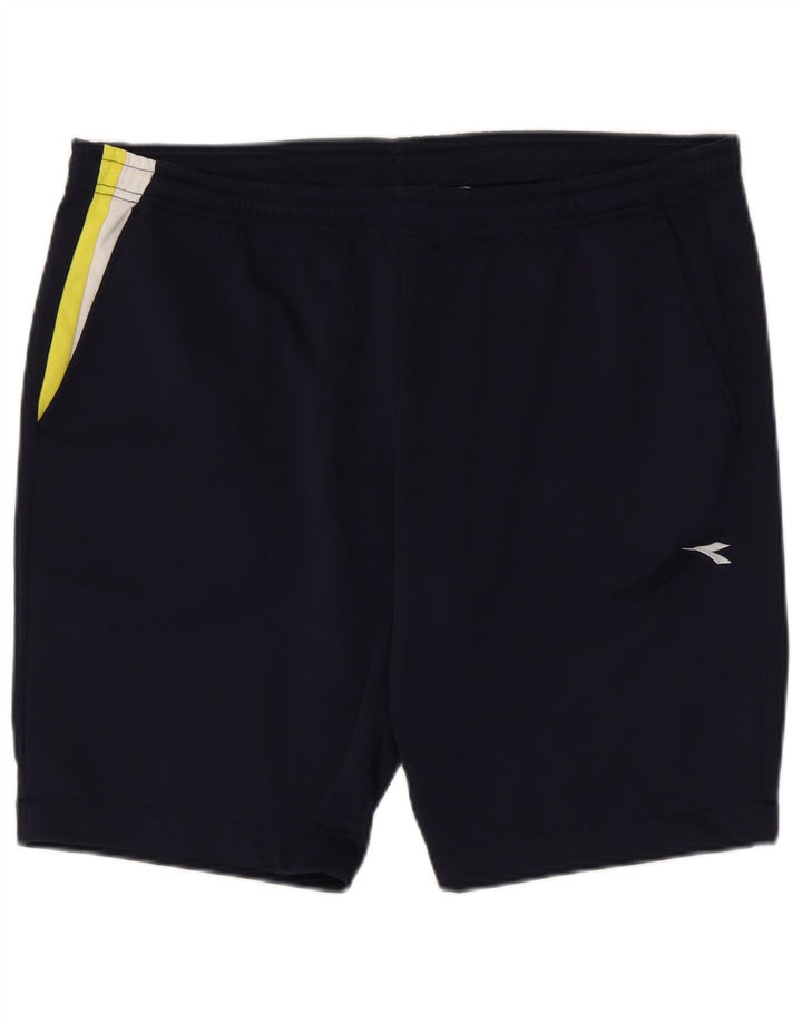 Diadora Short de Sport Homme XL Bleu Marine Colorblock Polyester