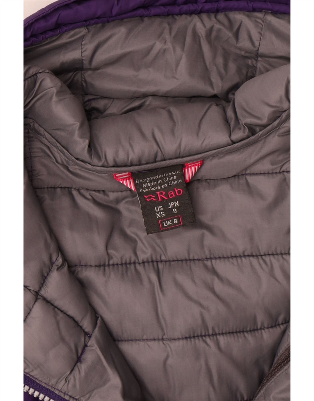 Rab Veste matelassée à capuche pour femme UK 8 Small Violet Polyamide