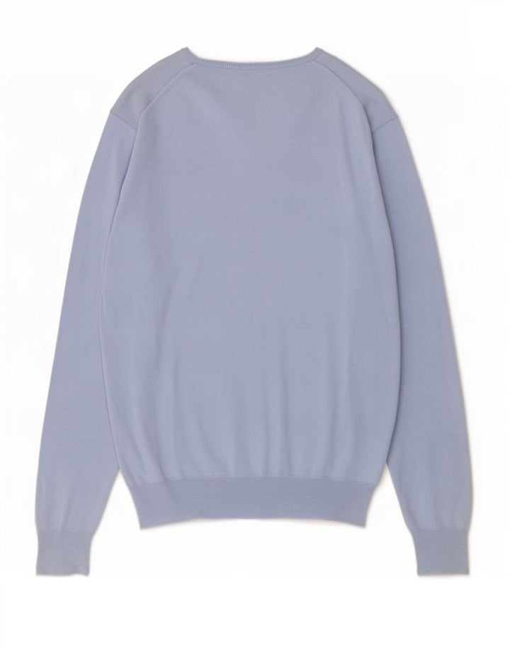 Zara Pull col V pour hommes, grand, bleu