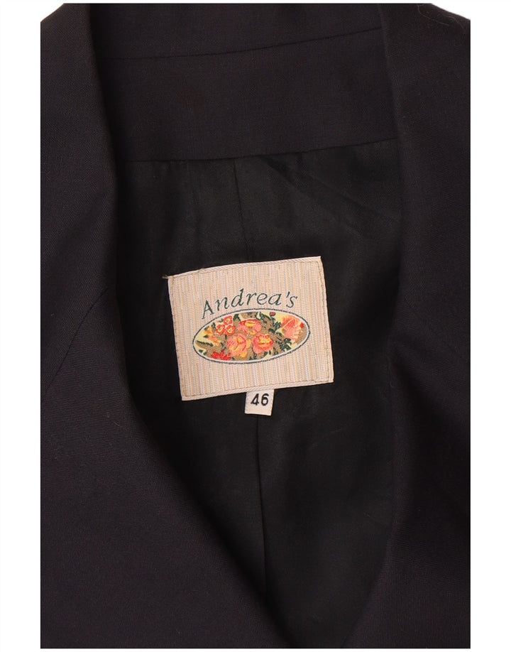 ANDREA'S Veste Blazer Croisée Femme IT 46 Large Bleu Marine