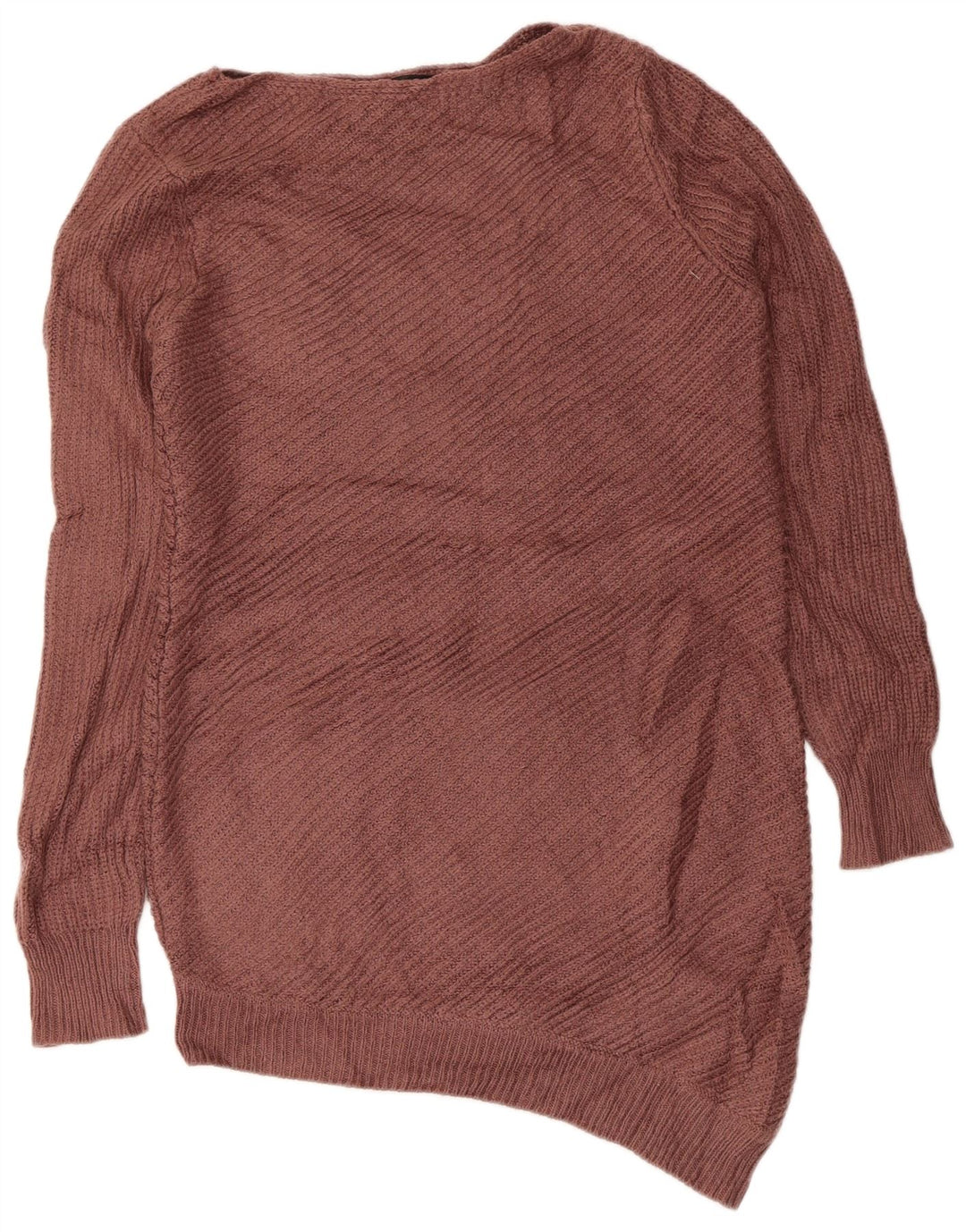 MOSSIMO Pull asymétrique à col bateau pour femme UK 12 Marron moyen