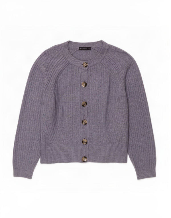 Marks & Spencer Pull Cardigan pour Femme UK 16 Grand Acrylique Bleu