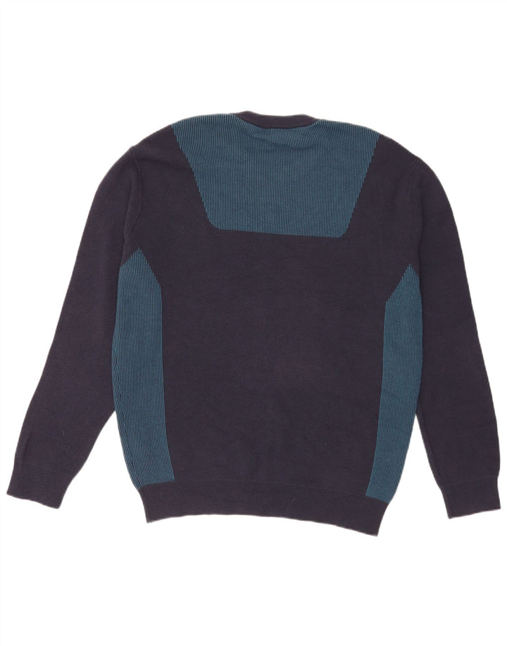 Lacoste Pull ras du cou pour homme Taille 4 Bleu marine moyen Colourblock