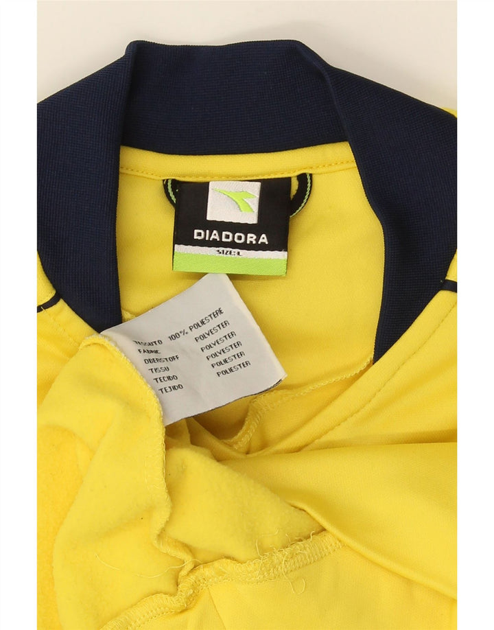 Diadora Sweat-shirt pour hommes en polyester color block grand jaune