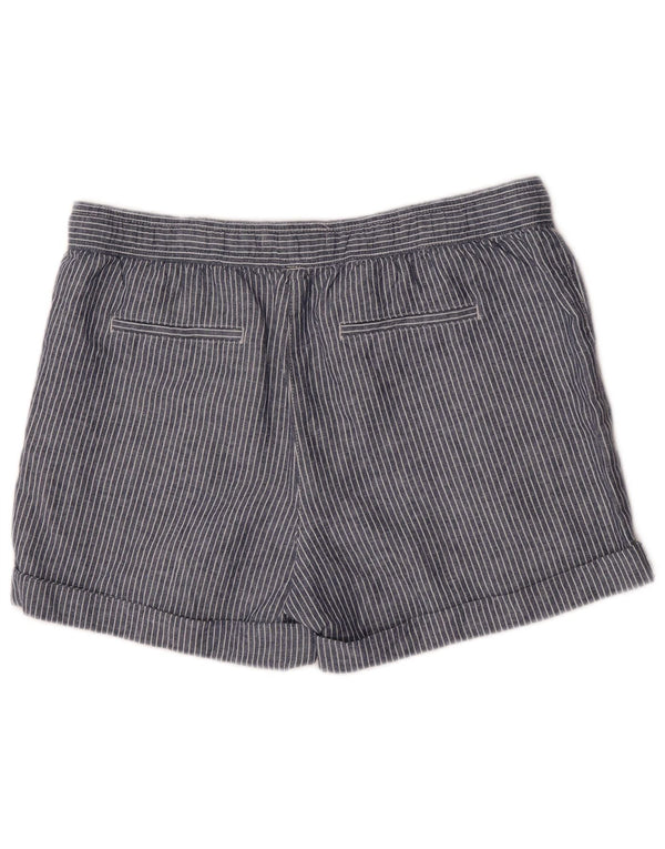 Marks & Spencer Short chino pour femme UK 14 Large W34 Bleu marine à fines rayures