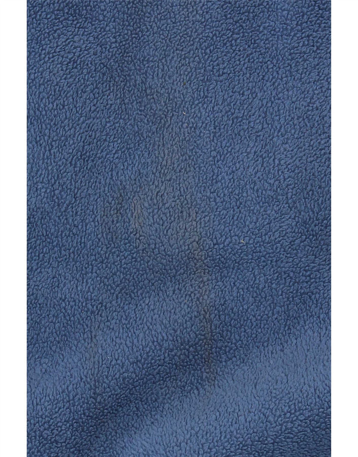 vintage Mens Zip Neck Fleece Jumper Moyen Bleu Polyester