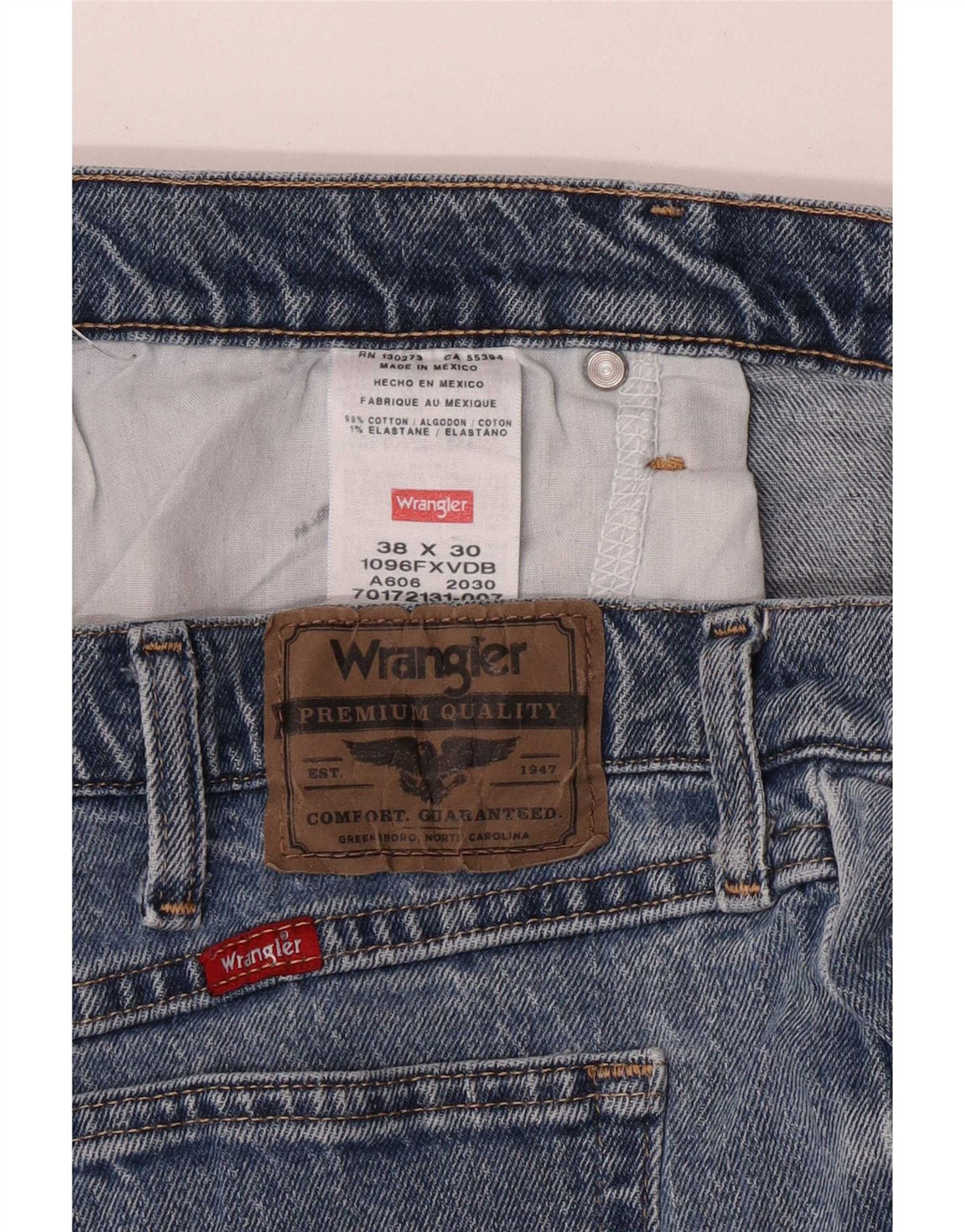 Wrangler Jean droit homme W38 L30 bleu coton
