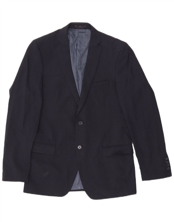 Marks & Spencer Veste blazer à 2 boutons pour homme UK 40 Grand carreaux bleu marine