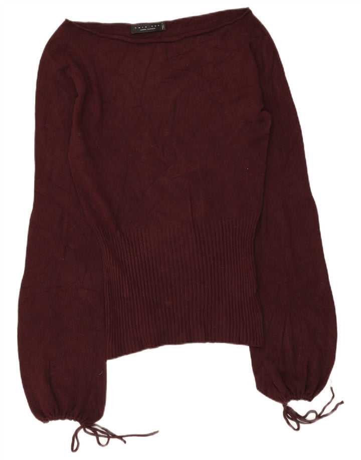 SIMONA BARBIERI Haut Twin-Set à manches longues pour femme UK 12 Marron moyen