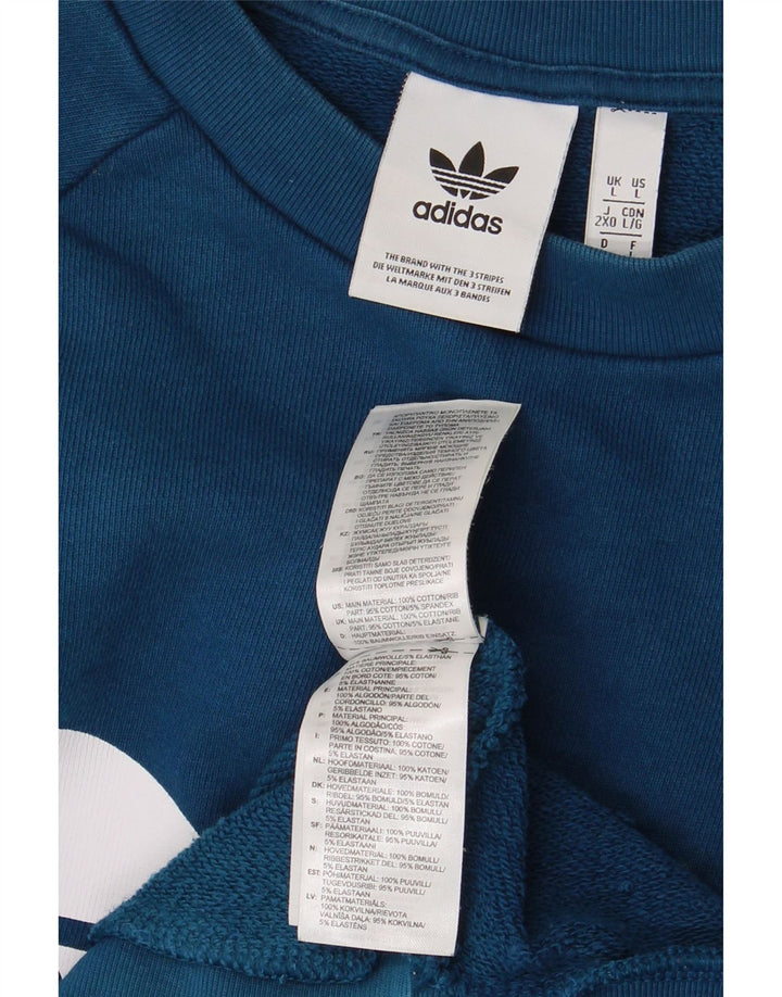 ADIDAS Sweat-shirt graphique pour hommes, grand coton bleu