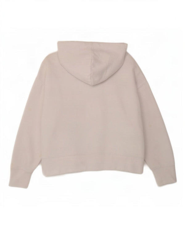 Zara Pull à capuche surdimensionné pour femme UK 10 Petit coton blanc