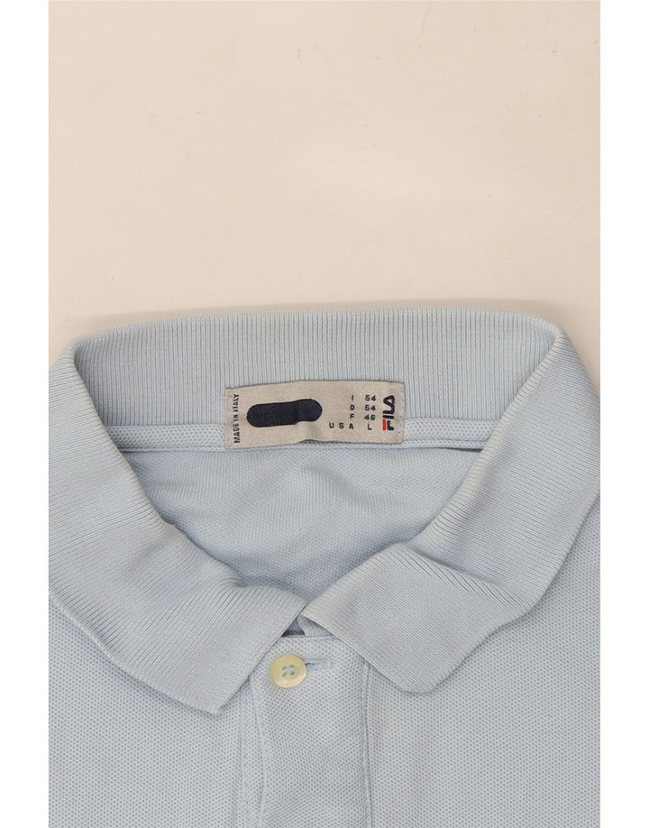 FILA Polo à manches longues pour hommes, grand bleu