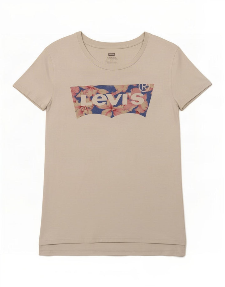 Levi's T-Shirt Graphique Femme UK 12 Blanc Moyen