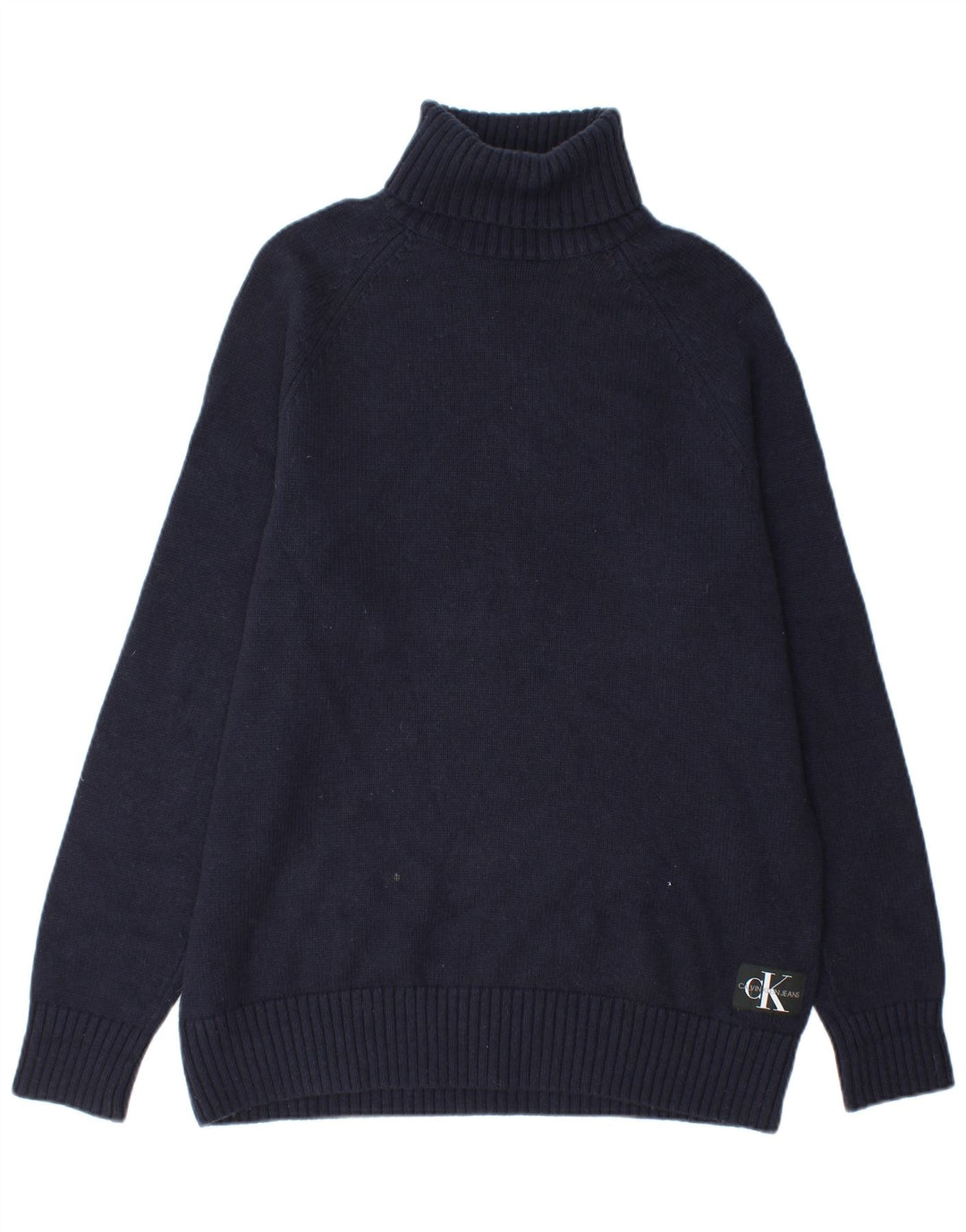 Calvin Klein Jeans Pull Col Roulé Homme Bleu Marine Moyen Coton