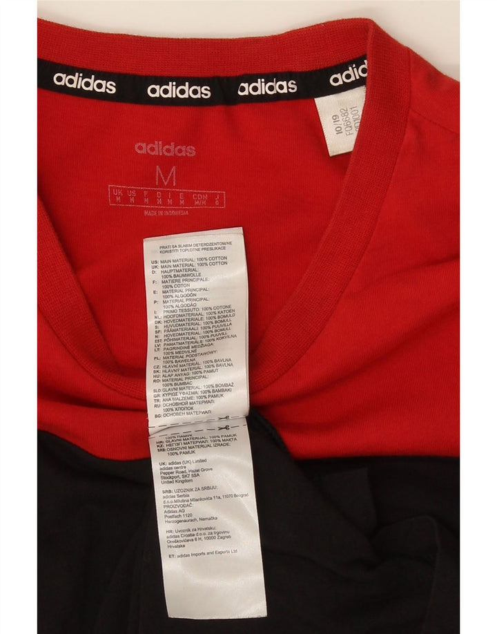 Adidas T-shirt graphique pour homme en coton color block noir moyen