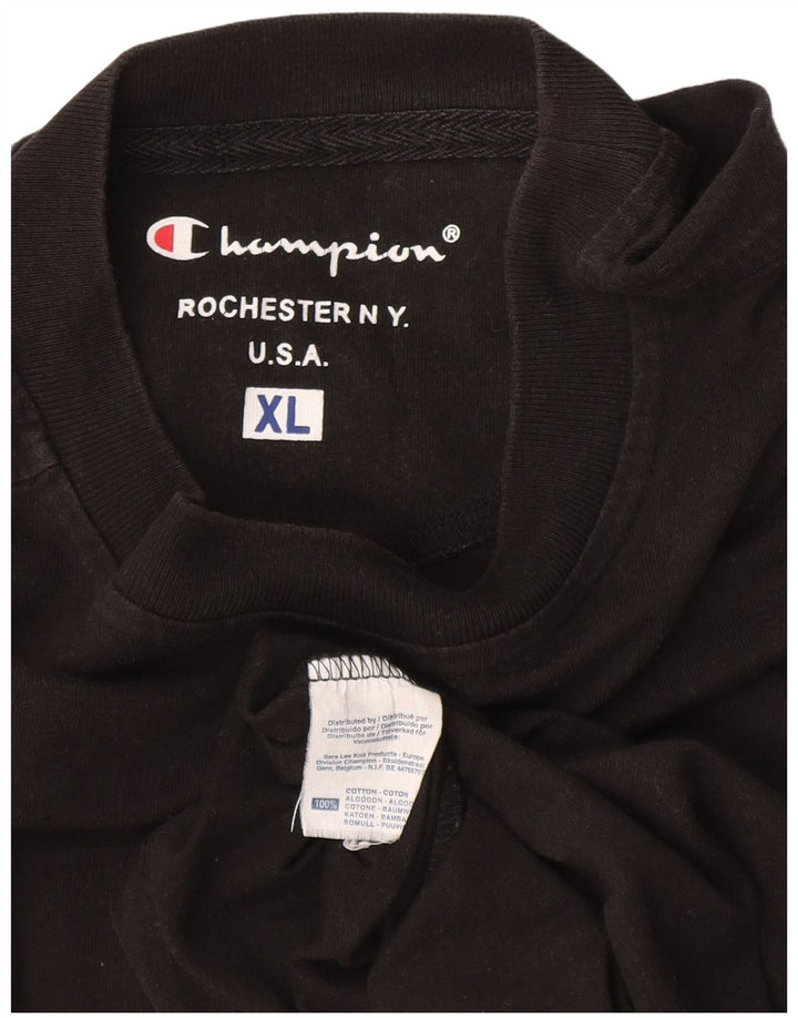 Champion Haut à manches longues pour homme XL en coton noir