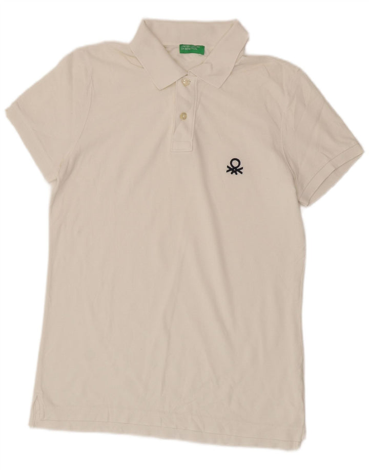 BENETTON Polo Homme Blanc Moyen