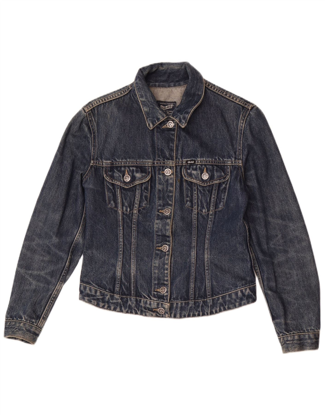 Gas Veste en jean courte pour femme UK 12 Bleu moyen Coton