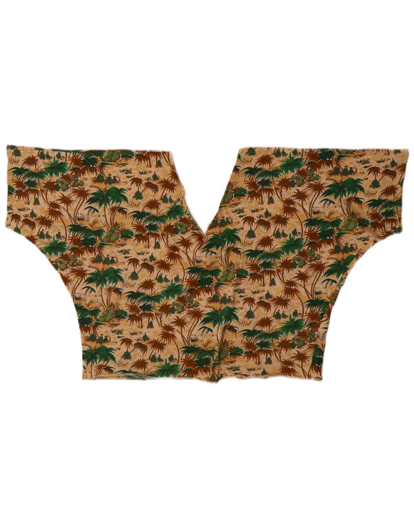 vintage Womens Crop Top UK 12 Moyen Multicolore Hawaïen