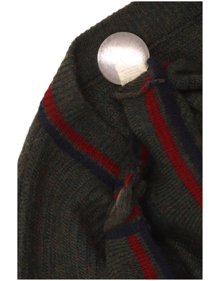 VINTAGE Pull Cardigan Homme IT 54/56 XL Polyacrylique Moucheté Vert