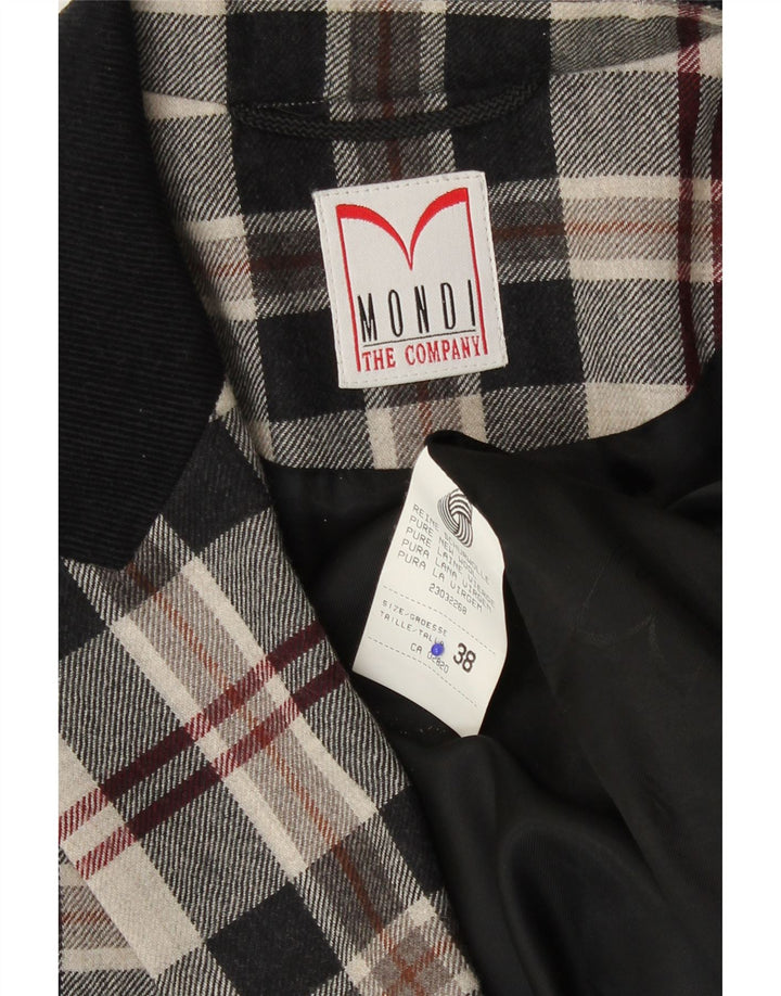 Mondi Veste blazer double boutonnage pour femme EU 38 Beige moyen à carreaux