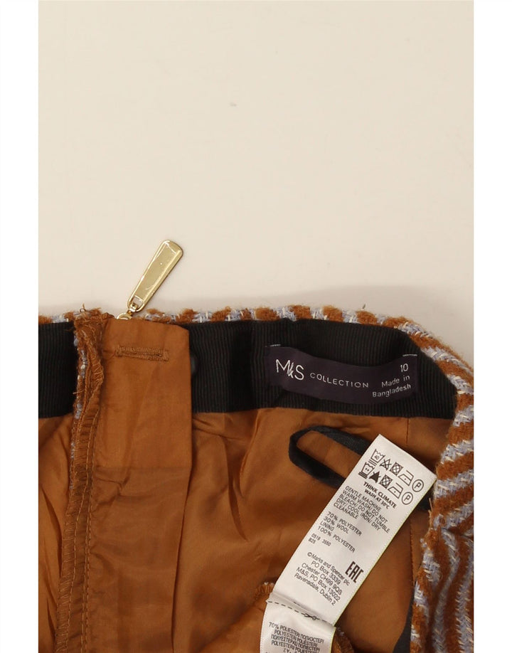Marks & Spencer Mini jupe femme UK 10 Small W30 marron à chevrons
