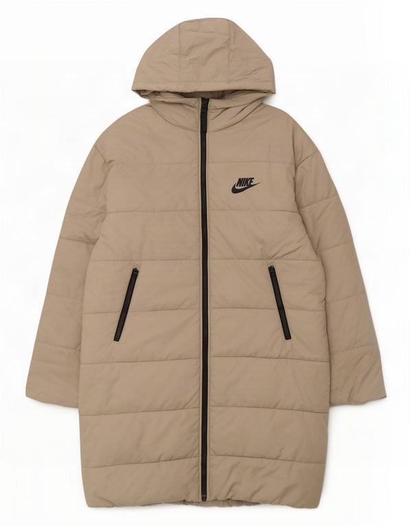 Nike Manteau matelassé à capuche surdimensionné pour femme UK 6 XS Beige