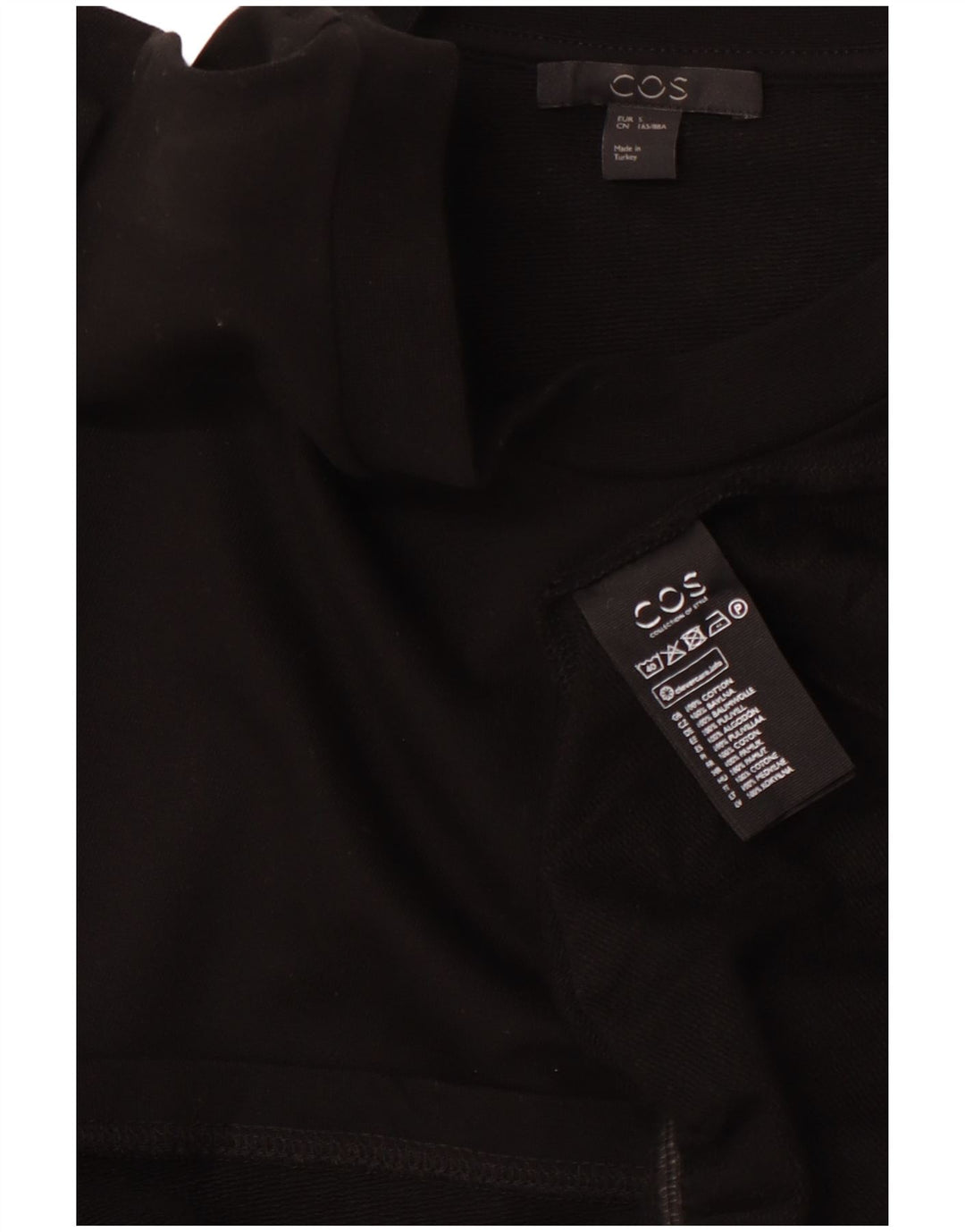 COS Chemisier Femme Haut UK 10 Petit Coton Noir