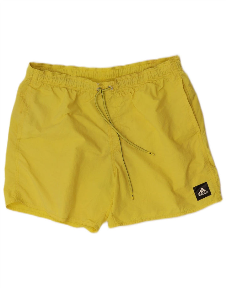 Adidas Short de bain pour homme en nylon jaune Taille L