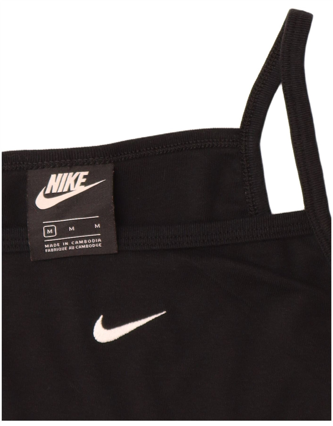 NIKE Haut court à caraco fille 10-11 ans Coton noir moyen