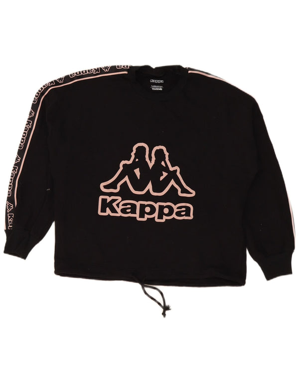 Kappa Tezenis Graphic Sweatshirt Jumper UK 16 Large Noir
