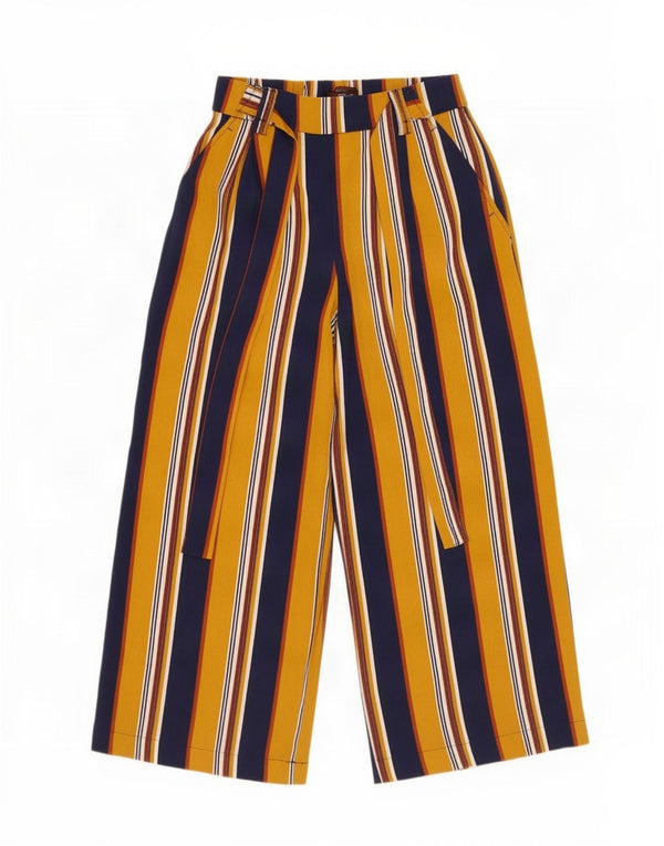 Zara Pantalon court large pour femme XS W24 L23 rayé multicolore