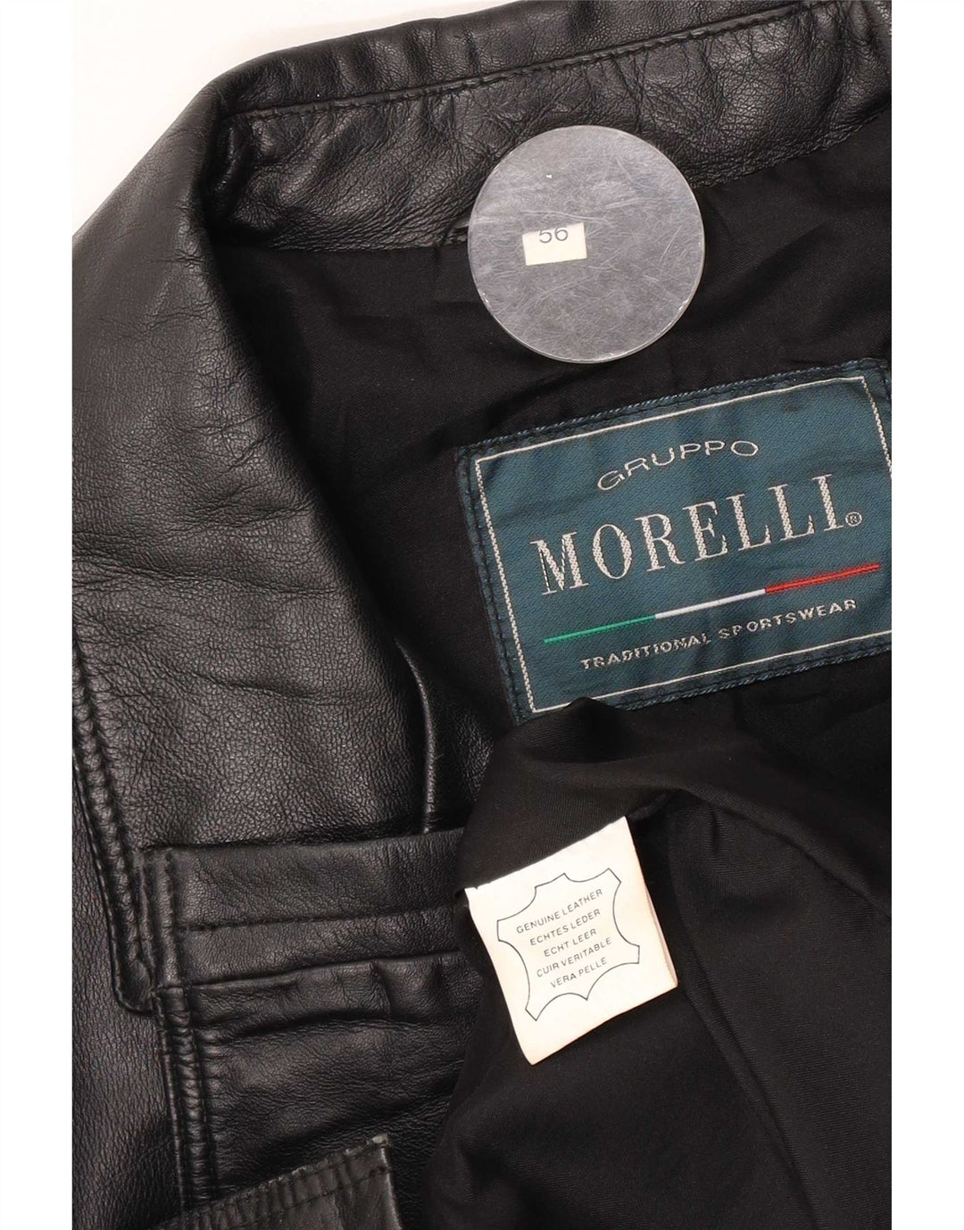 Morelli Manteau en cuir pour homme IT 56 3XL Noir