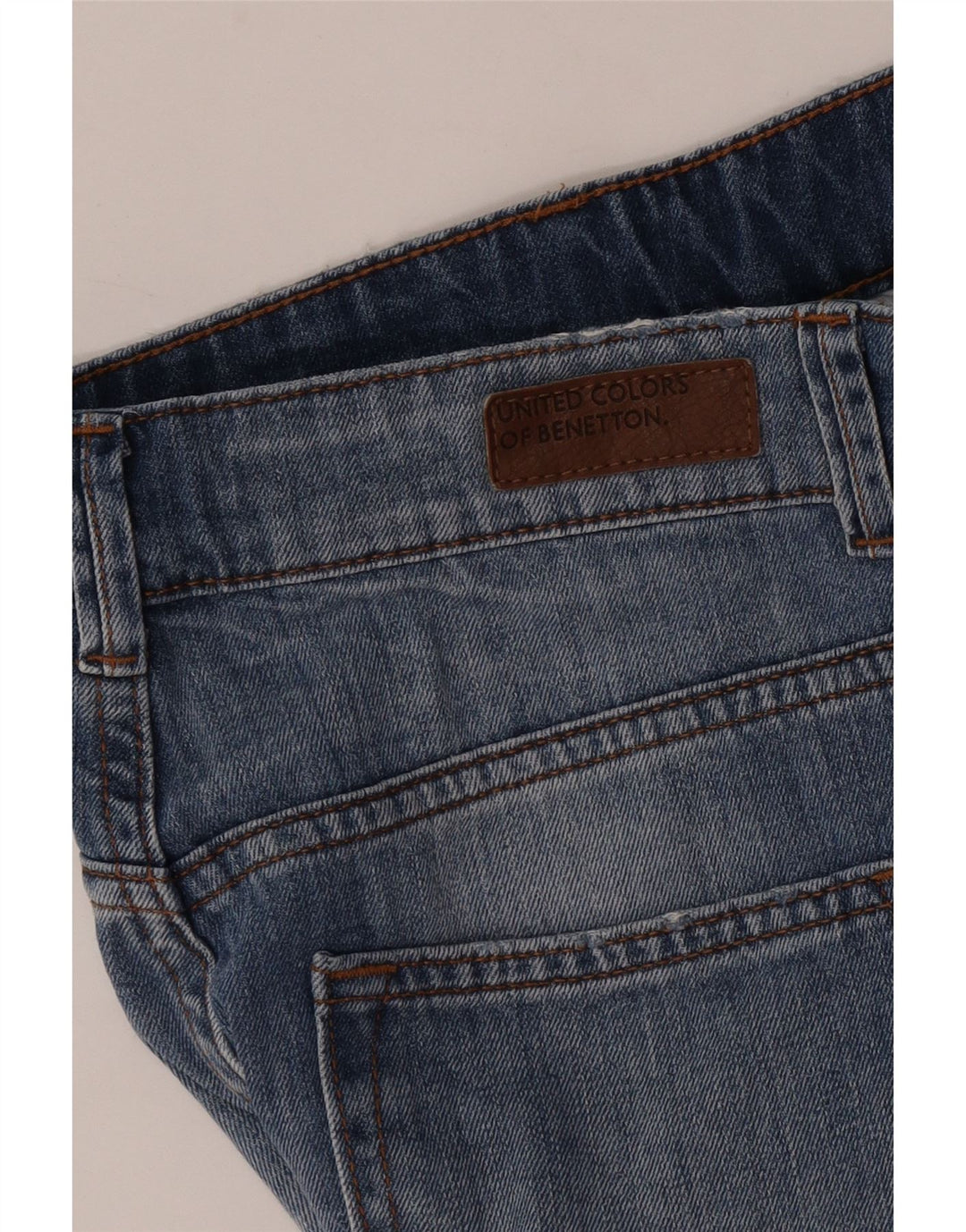 Benetton Short En Jean W30 Bleu Moyen Femme