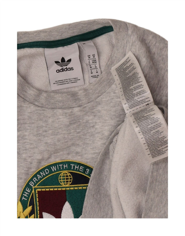 Adidas Sweat-shirt graphique pour homme en coton gris moyen