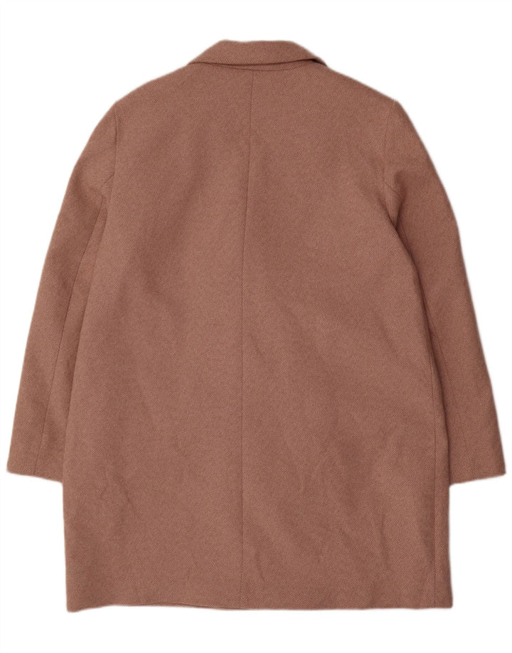 ZARA Manteau croisé pour femme UK 18 XL Beige à fines rayures