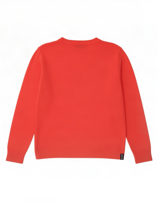 Marks & Spencer Pull à col rond pour femme UK 12 Acrylique rouge moyen