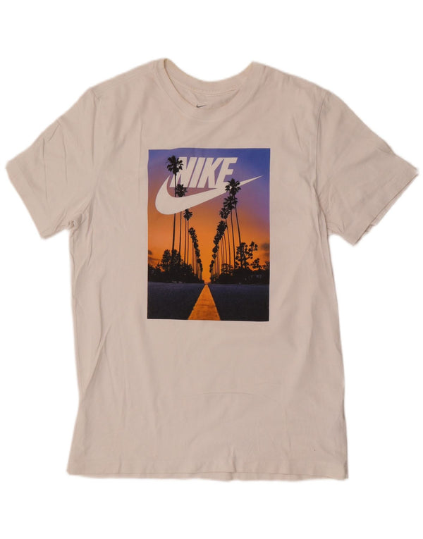 Nike T-shirt graphique pour homme en coton blanc moyen