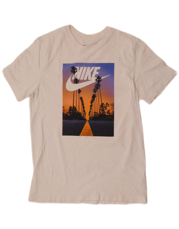 Nike T-shirt graphique pour homme en coton blanc moyen