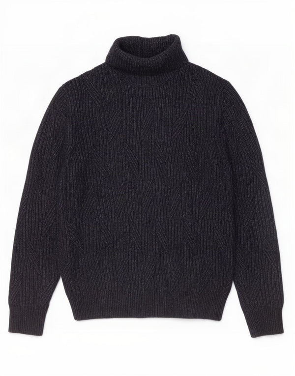 Marks & Spencer Pull col roulé pour femme UK 14 Large Bleu marine