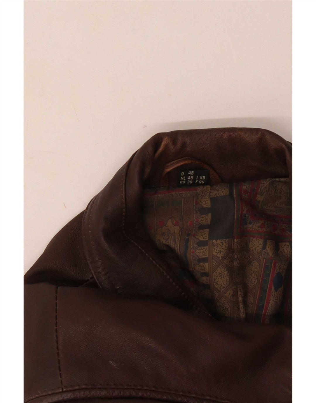 Berto Lucci Veste en cuir pour homme UK 38 Marron moyen