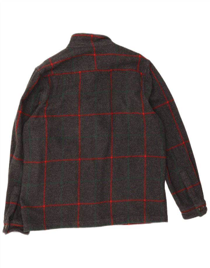 Woolrich Veste Bomber Homme UK 40 Large Gris Carreaux Laine