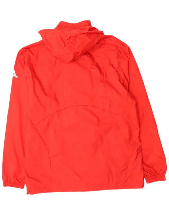 ADIDAS Veste de pluie à capuche graphique pour homme UK 40 Large Rouge Nylon