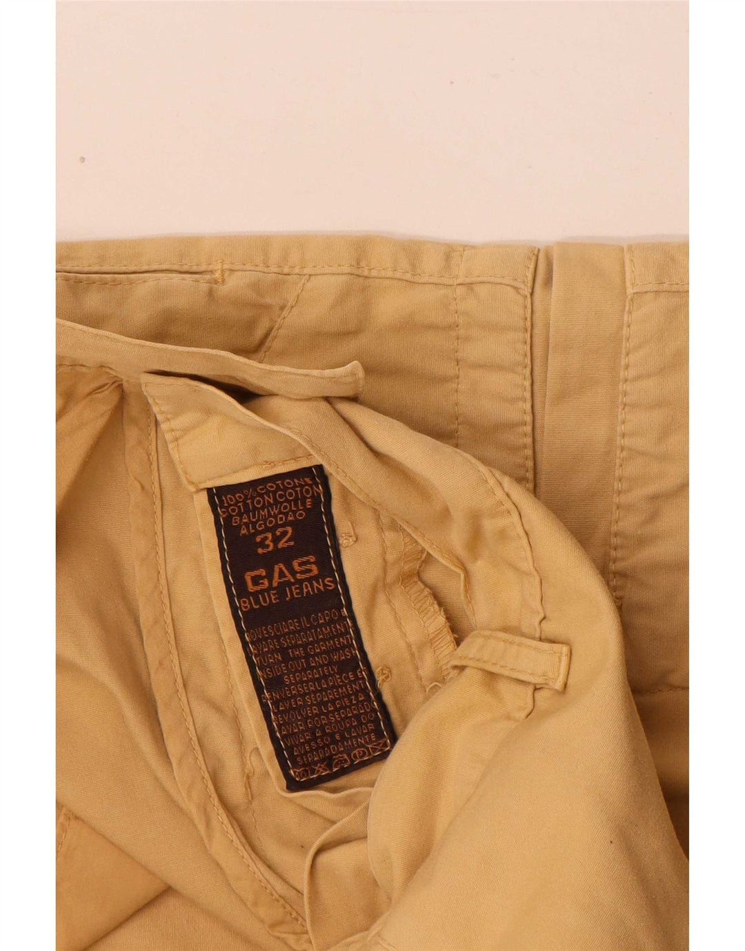 Gas Short Cargo Homme W32 Coton Beige Moyen