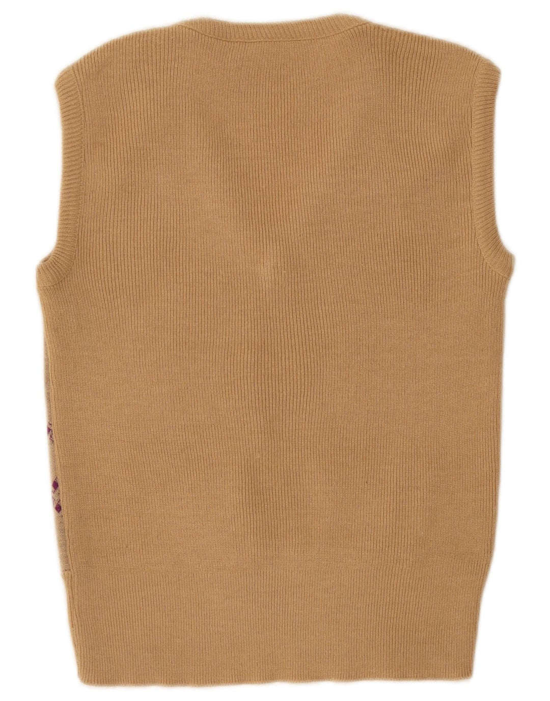 vintage Mens Vest Débardeur Petit Beige Géométrique